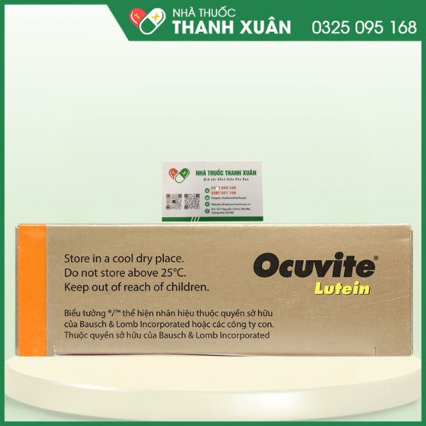 Ocuvite Lutein - Tốt cho mắt, giúp hỗ trợ giảm triệu chứng nhức mắt, mỏi mắt